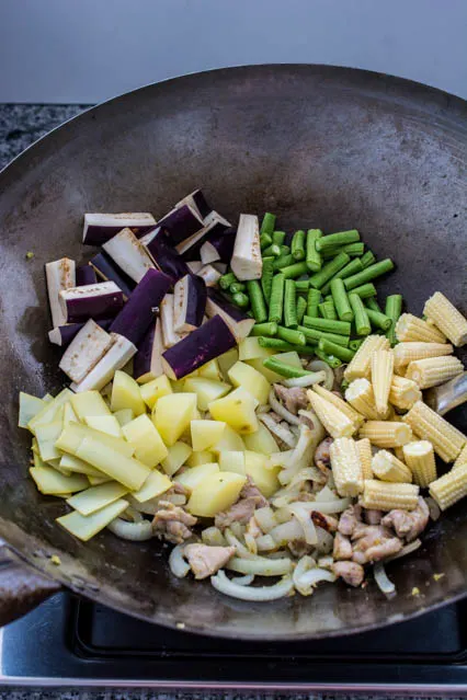 vegetable for thai green curry