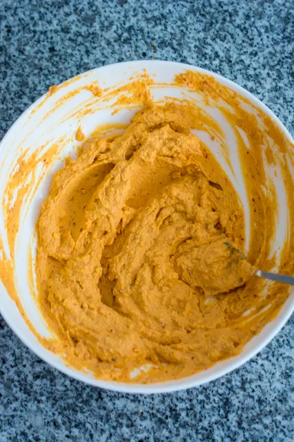 egg yolk mixture for Thai Red Curry Deviled Eggs