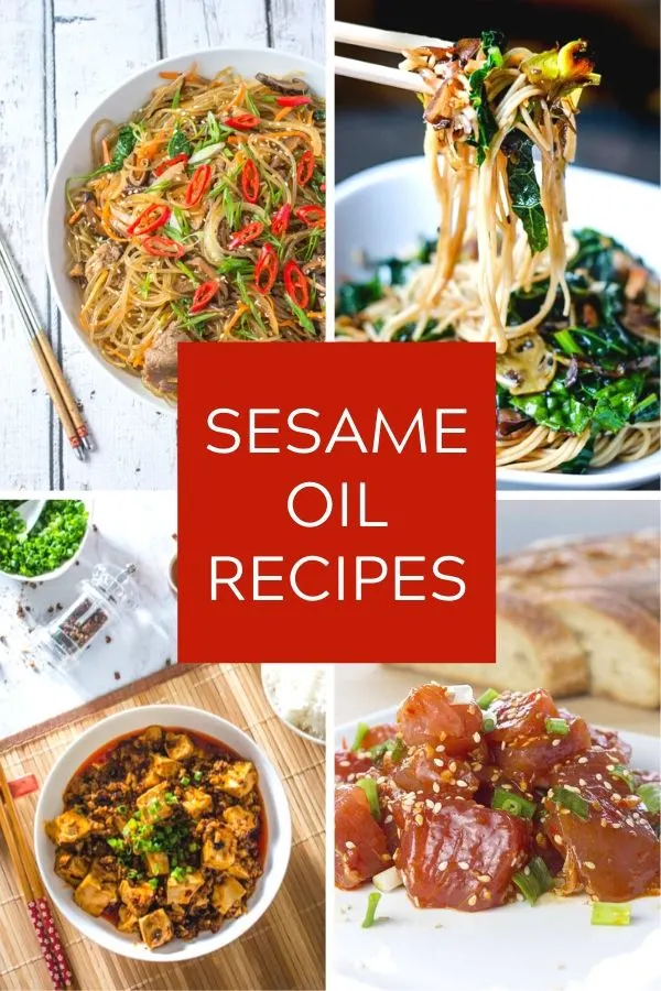 sesame oil recipes collage