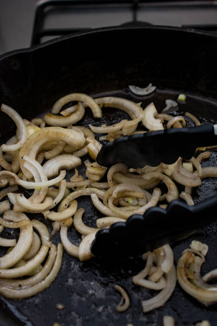 caramelized onions in skillet