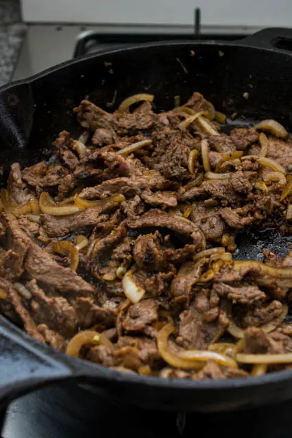 beef bulgogi in skillet