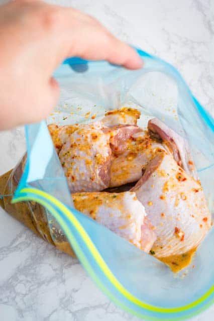 marinating chicken with spices