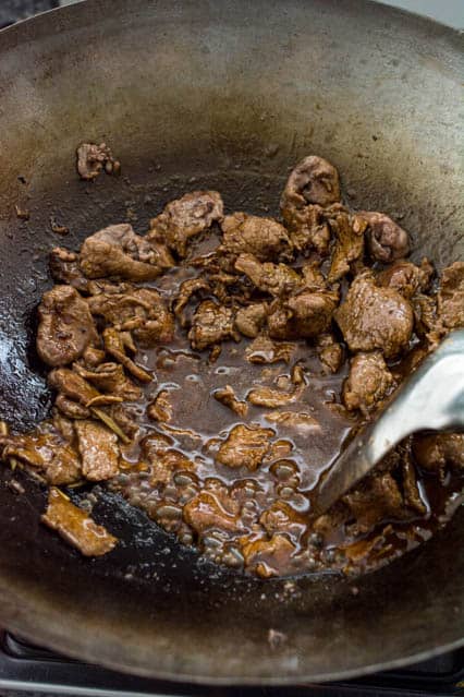 mongolian beef in a wok