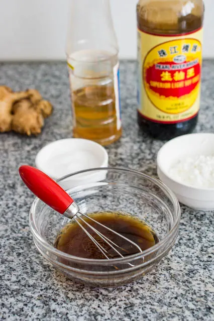 preparing stir-fry sauce