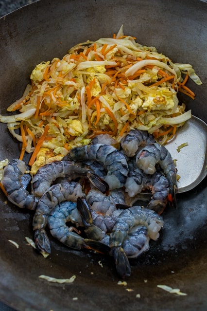 vegetables and shrimp for singapore noodles