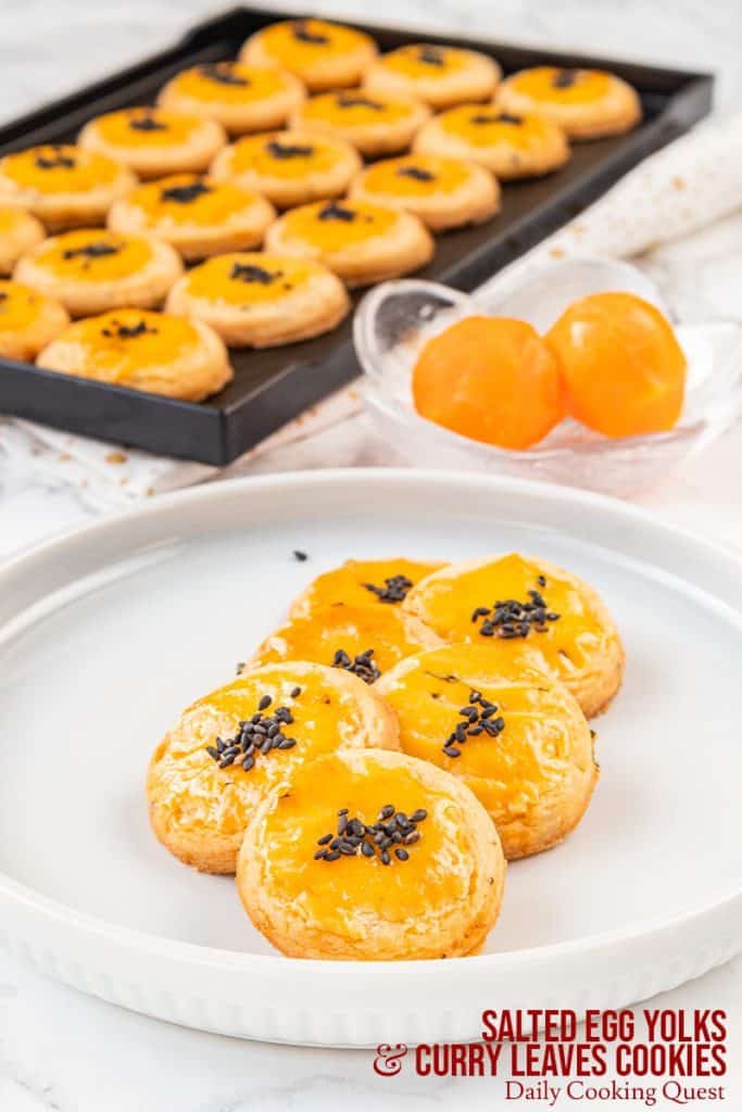 SALTED EGG YOLKS & CURRY LEAVES COOKIES