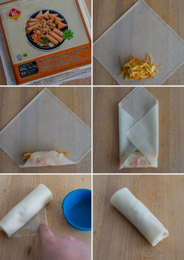 how to fold a spring roll