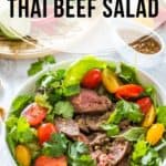 easy thai beef salad pin