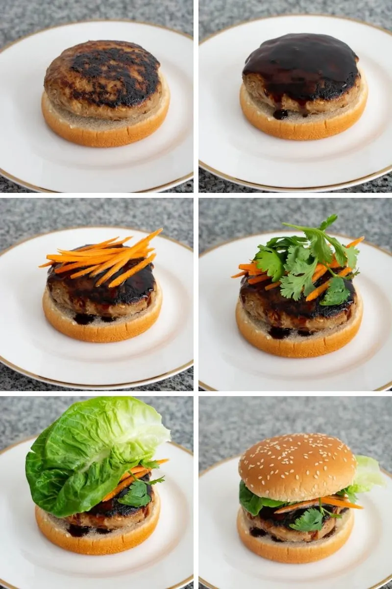 building a char siu burger step by step