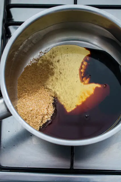 char siew sauce in saucepan