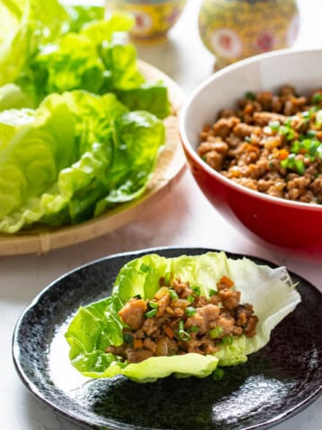 pork yuk sung on a plate