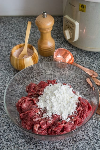 cornstarch on beef for slow cooker mongolian beef.