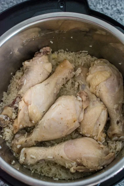 cooked Hainanese chicken rice in Instant Pot