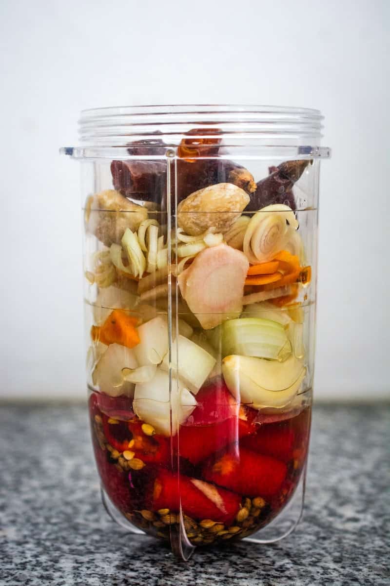spice paste mix in a magic bullet