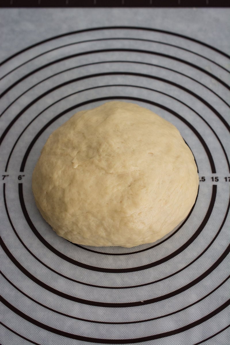 chinese scallion pancake dough after resting and kneading